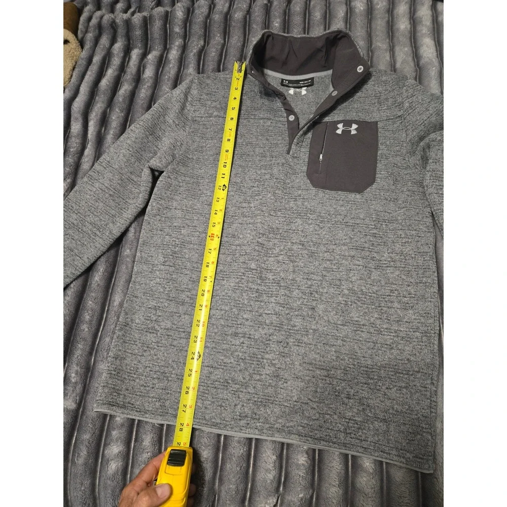 Under Armour Mens Specialist Henley 2.0 Sweater Grey Heather Medium 1316276